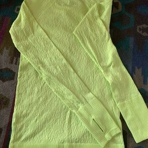 Neon colored Lululemon long sleeve shirt